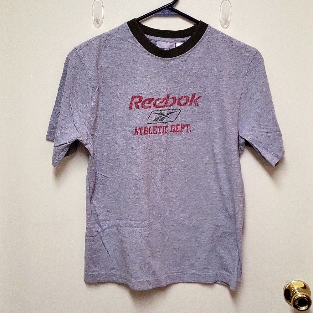 Vintage Reebok Gray, Red, and Green Short Sleeve Crewneck T-shirt